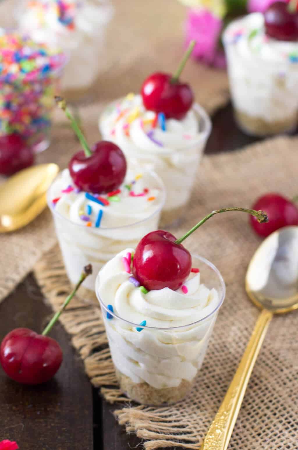 Cake Batter Cheesecake Dessert Shooters Sugar Spun Run